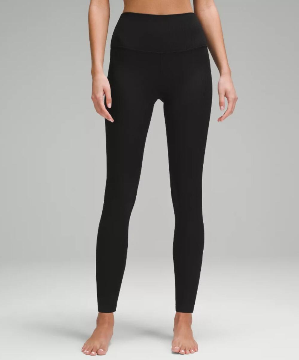 Lululemon Align Ribbed Leggings High Rise Womens Size 2 Black Yoga Pants $118